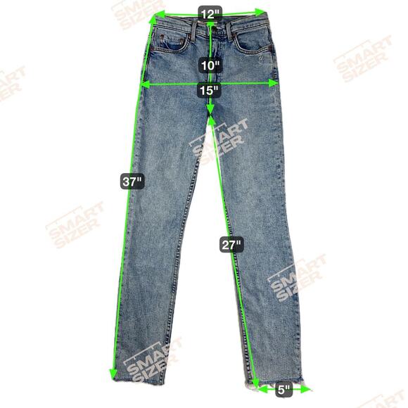 Revolve GRLFRND Karolina High Rise Straight Crop Raw Hem Jeans Size 24 - Picture 6 of 13